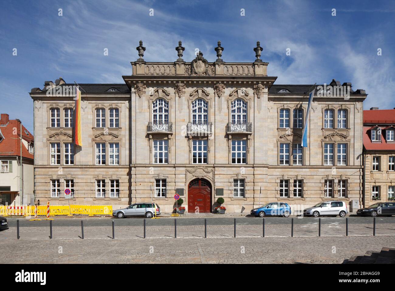 Government building on the residenzplatz with margrave fountain hires stock photography and