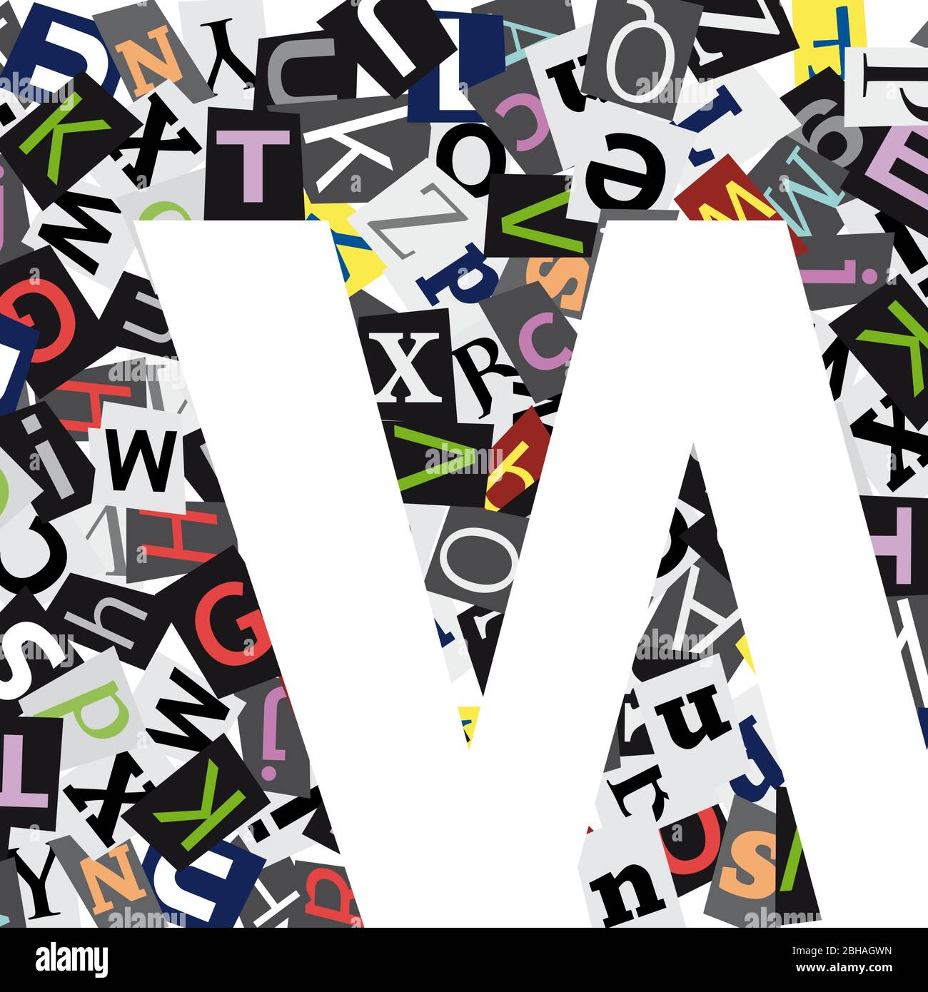 Vector geometric initial letter W on confused alphabet Stock Vector ...