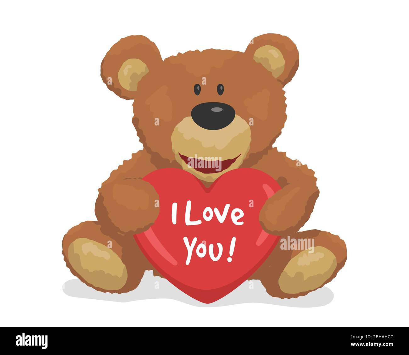 Cute teddy bear with a heart. I love you. Design element greeting ...