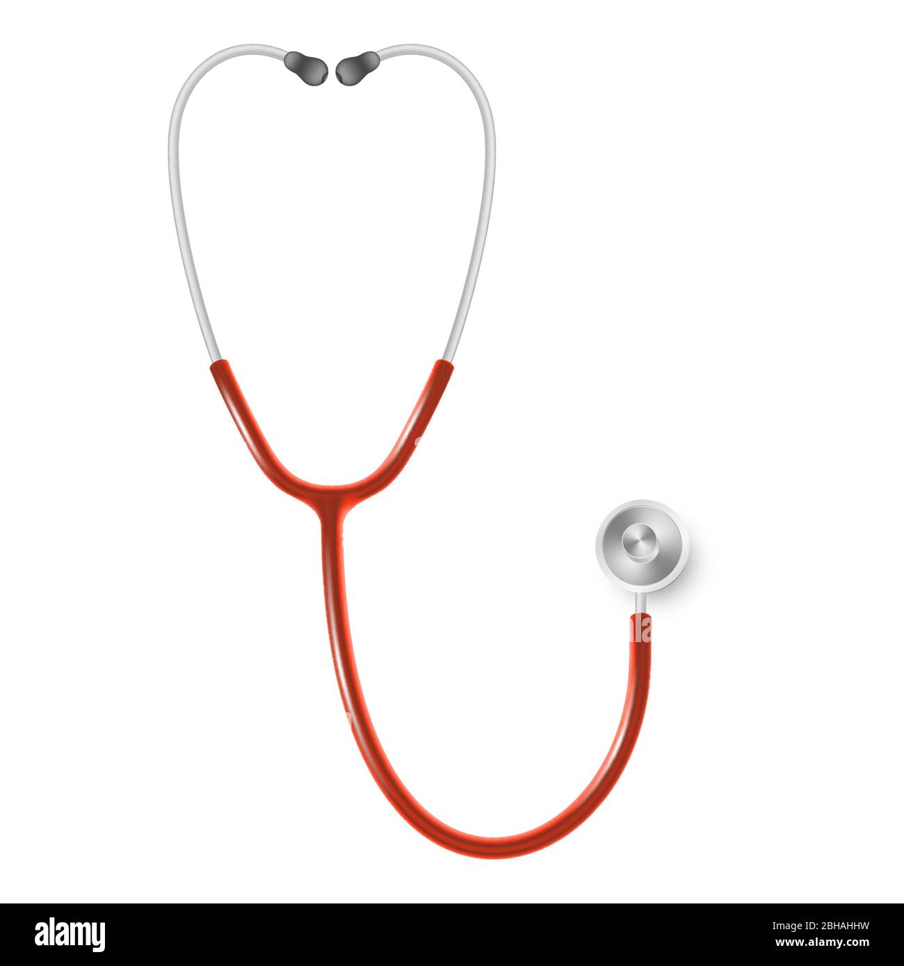 Medical and Health care concept, doctor s stethoscope isolated on white background. EPS 10 Stock Vector