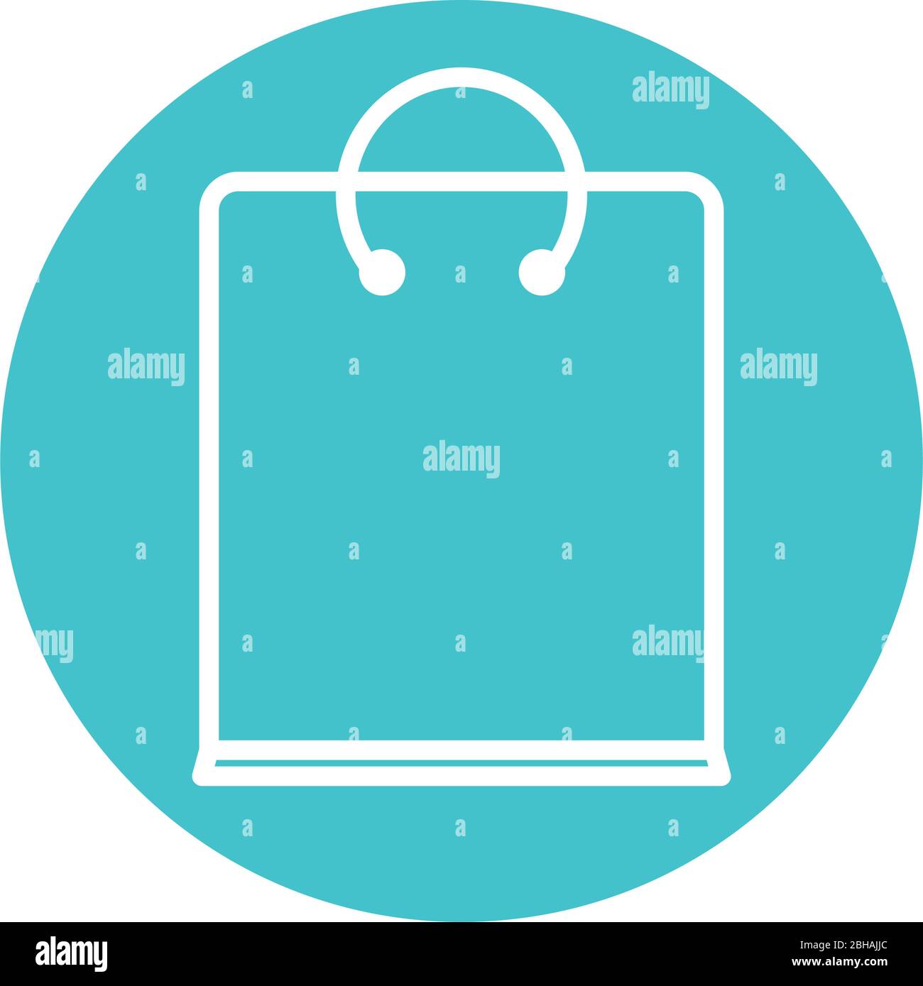 shopping bag icon over white background, block line style, vector ...