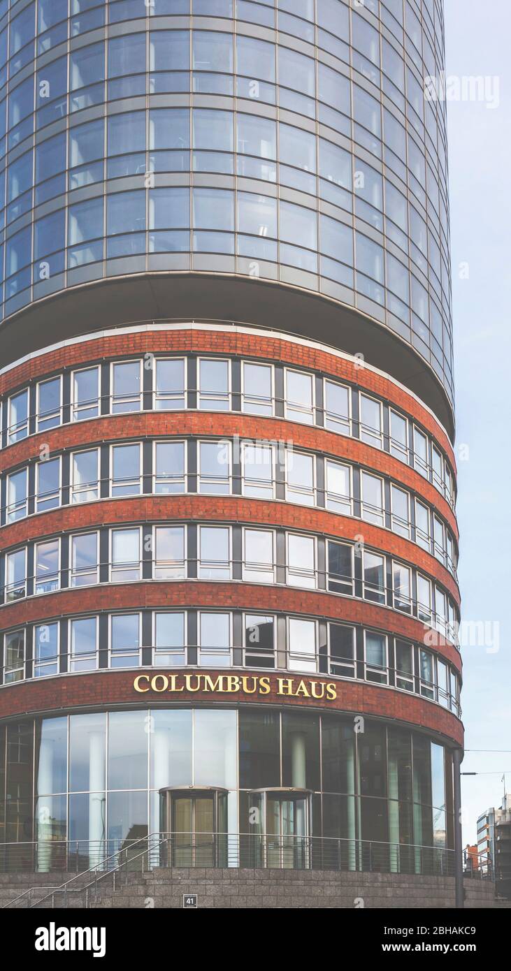 The Columbus Haus - a building in the Hamburger Speicherstadt. Stock Photo