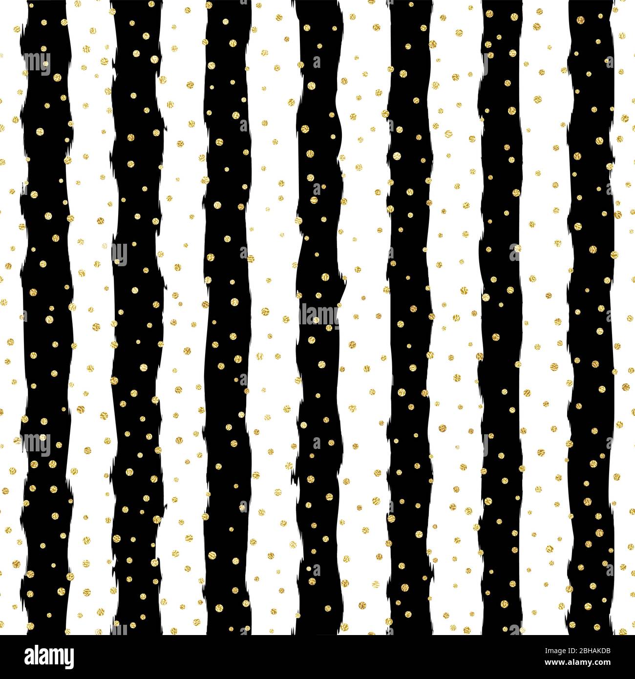 Christmas Glitter Seamless Pattern Background Gold Polka Dot Foil Confetti On Trendy Black And White Stripes Decoration For Card Wallpaper Stock Vector Image Art Alamy