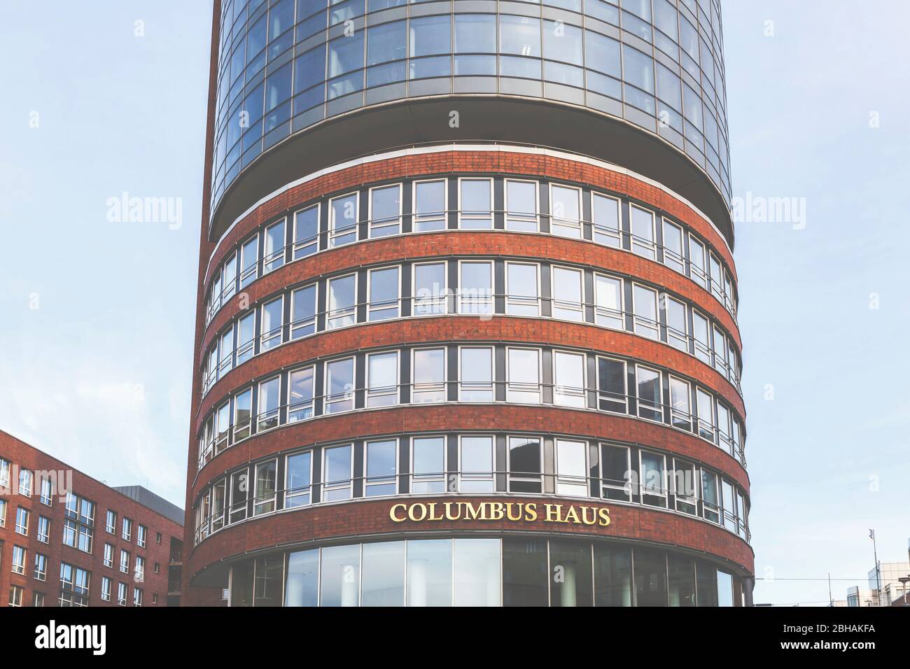 Columbus Haus - a building in Hamburg's Speicherstadt. Stock Photo