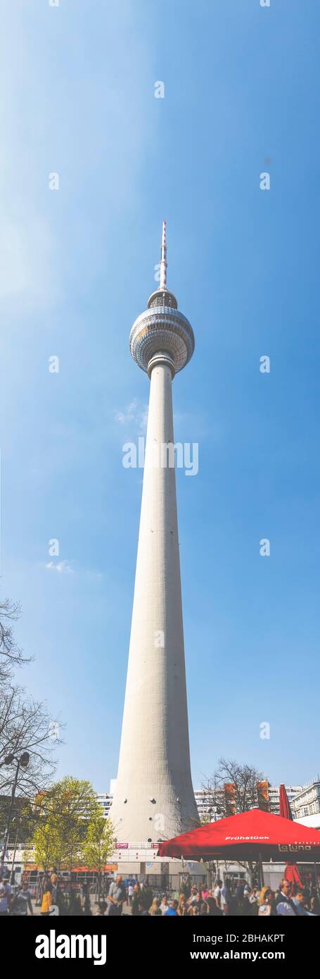 The Berlin TV Tower - sight on Alexanderplatz Stock Photo