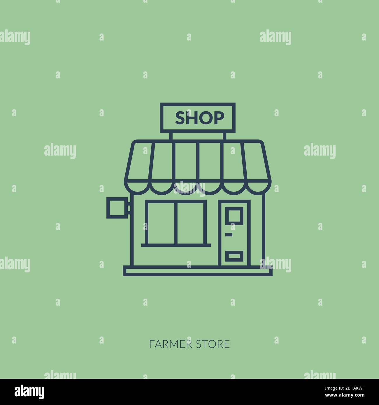 Vector outline icon of home farming and gardening - farmer store Stock ...