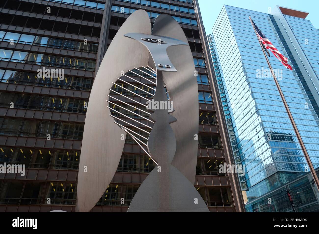 The Chicago Picasso (often just The Picasso) is an untitled monumental sculpture by Pablo Picasso in Chicago, Illinois. Stock Photo