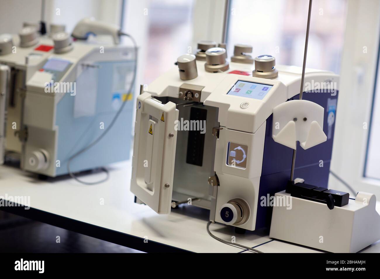 automatic blood separation press, Leukodeplece Stock Photo