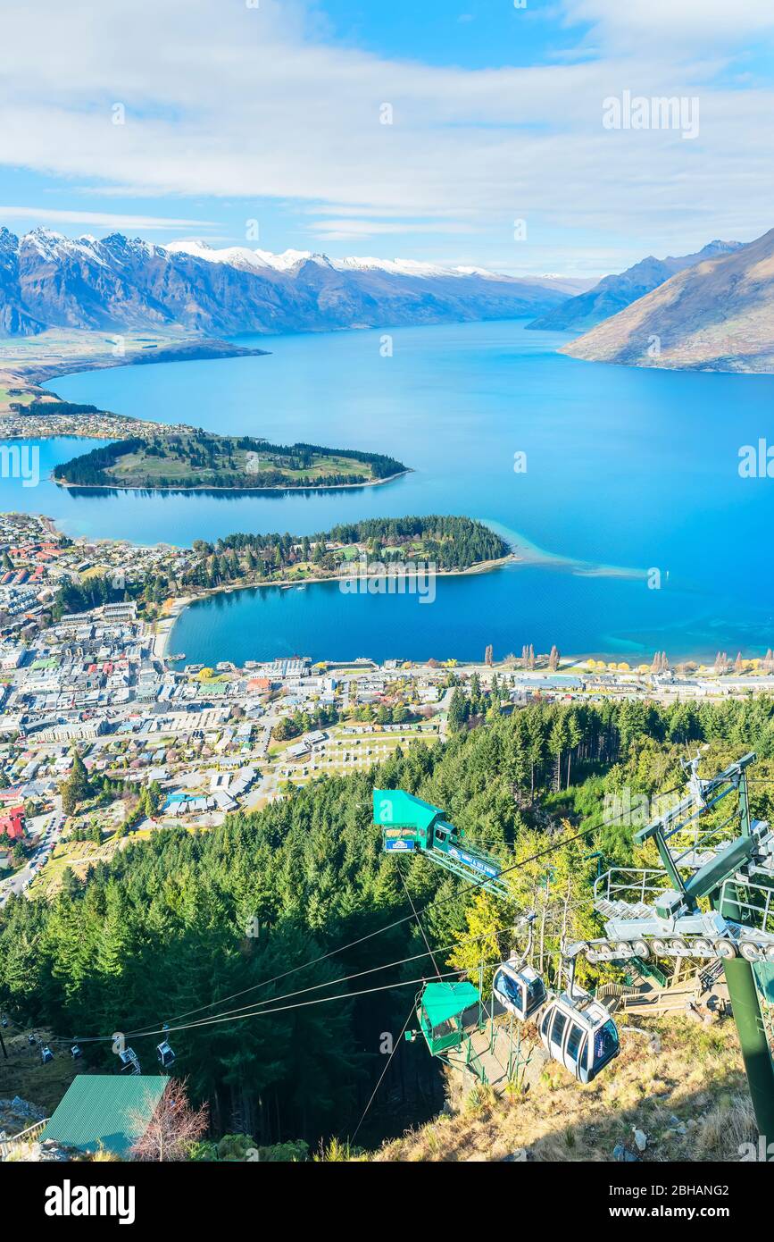 Skyline gondola, Queenstown, South Island, New Zealand, Stock Photo