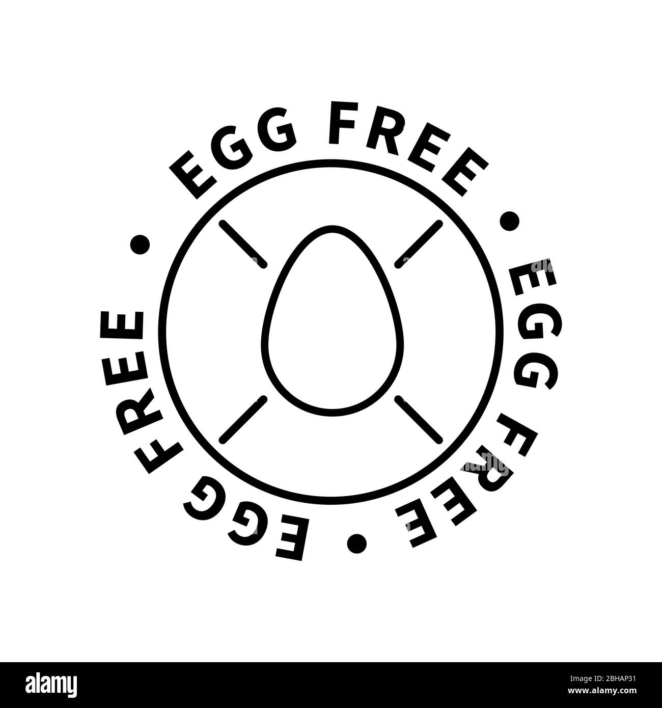 Egg free simple icon, modern design element on white Stock Vector