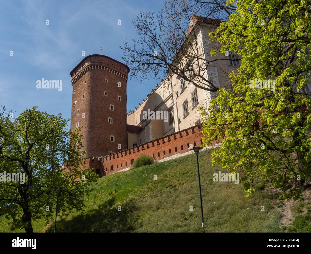 Senator's tower of Wawel Castle, fomer royal residence. Famouse touristic attraction in Cracow, Poland. Stock Photo