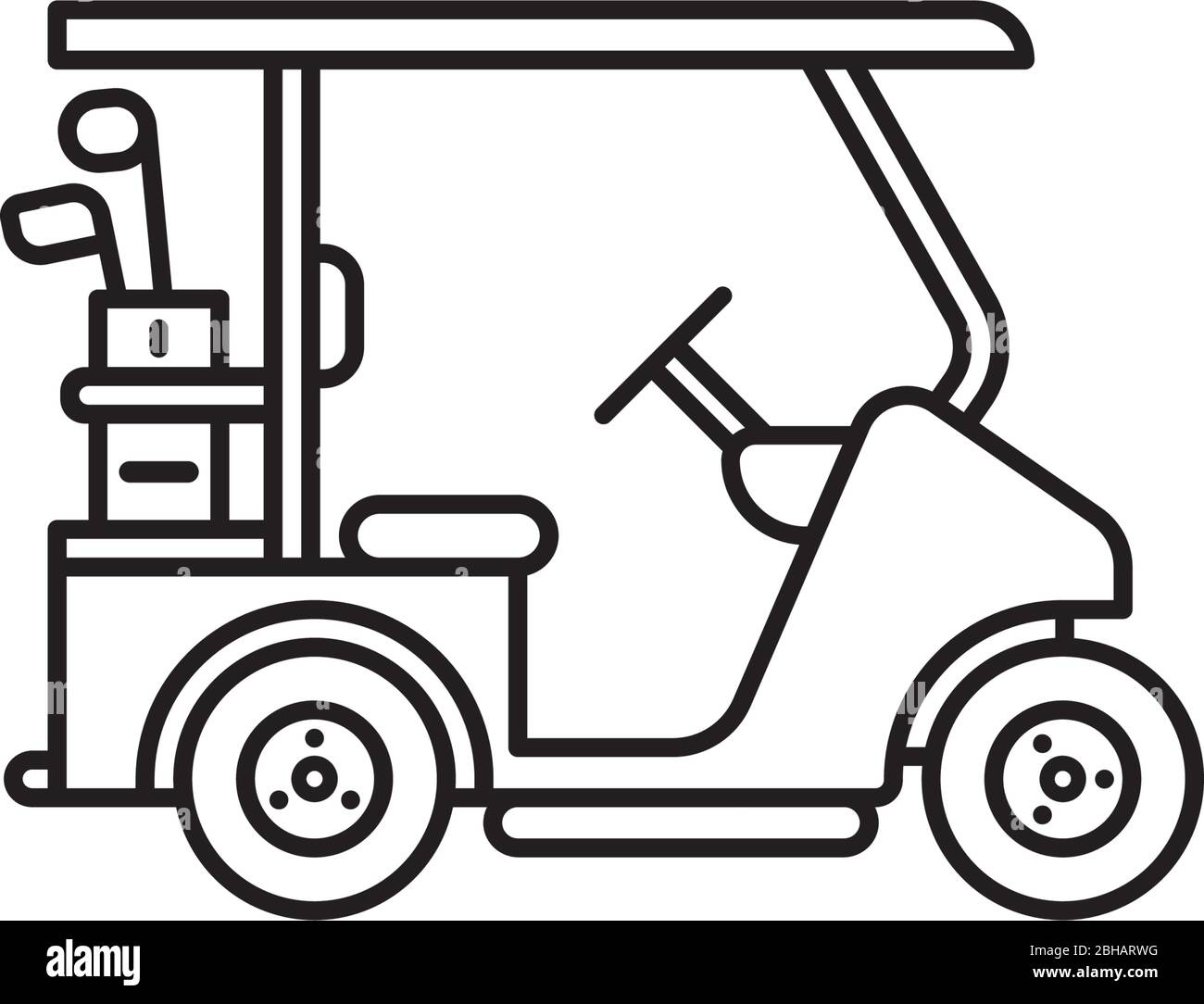 Golf cart vector line icon. Outdoor sports outline symbol Stock Vector  Image & Art - Alamy