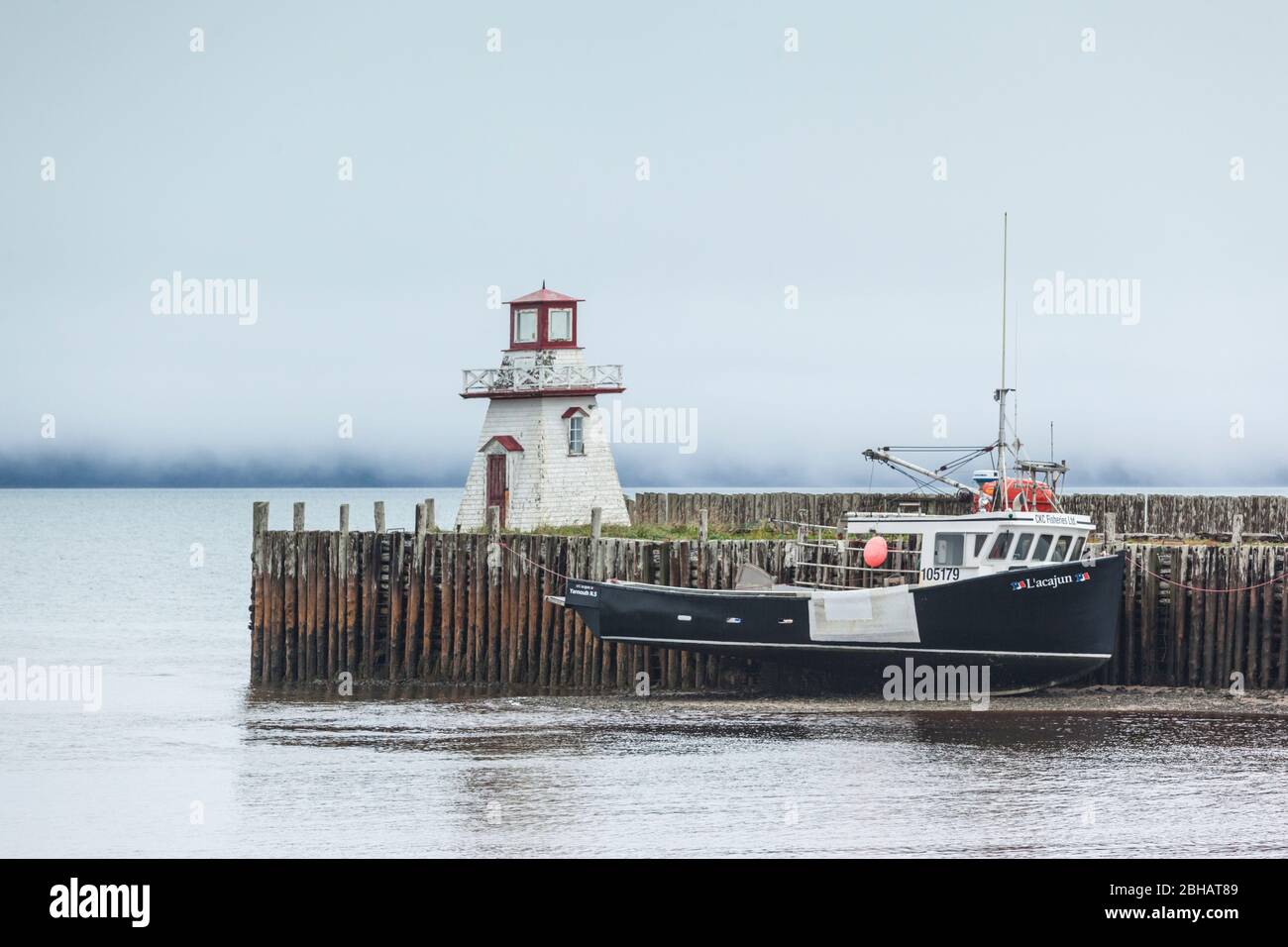 Canada, Nova Scotia, French Shore Area, Belliveau Cove, town pier Stock