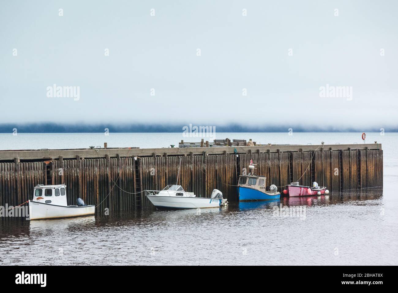 Canada, Nova Scotia, French Shore Area, Belliveau Cove, town pier Stock