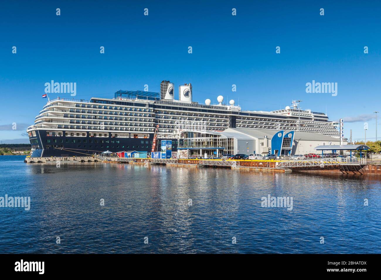 Canada, Nova Scotia, Sydney, Cruise Port Terminal with cruiseship Stock