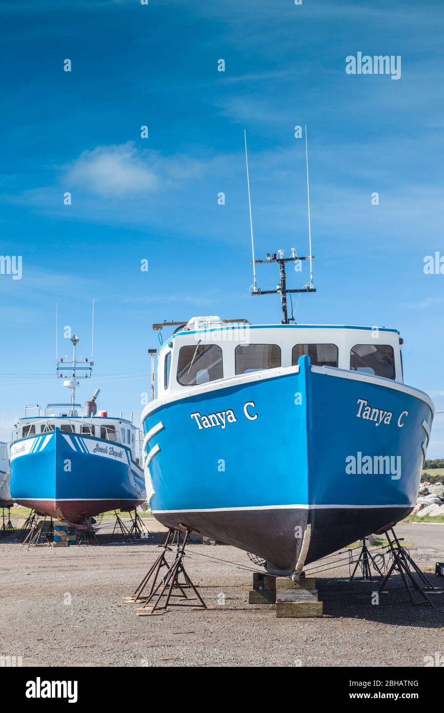 Canada, Nova Scotia, Cabot Trail, Cheticamp, fishing boats Stock Photo