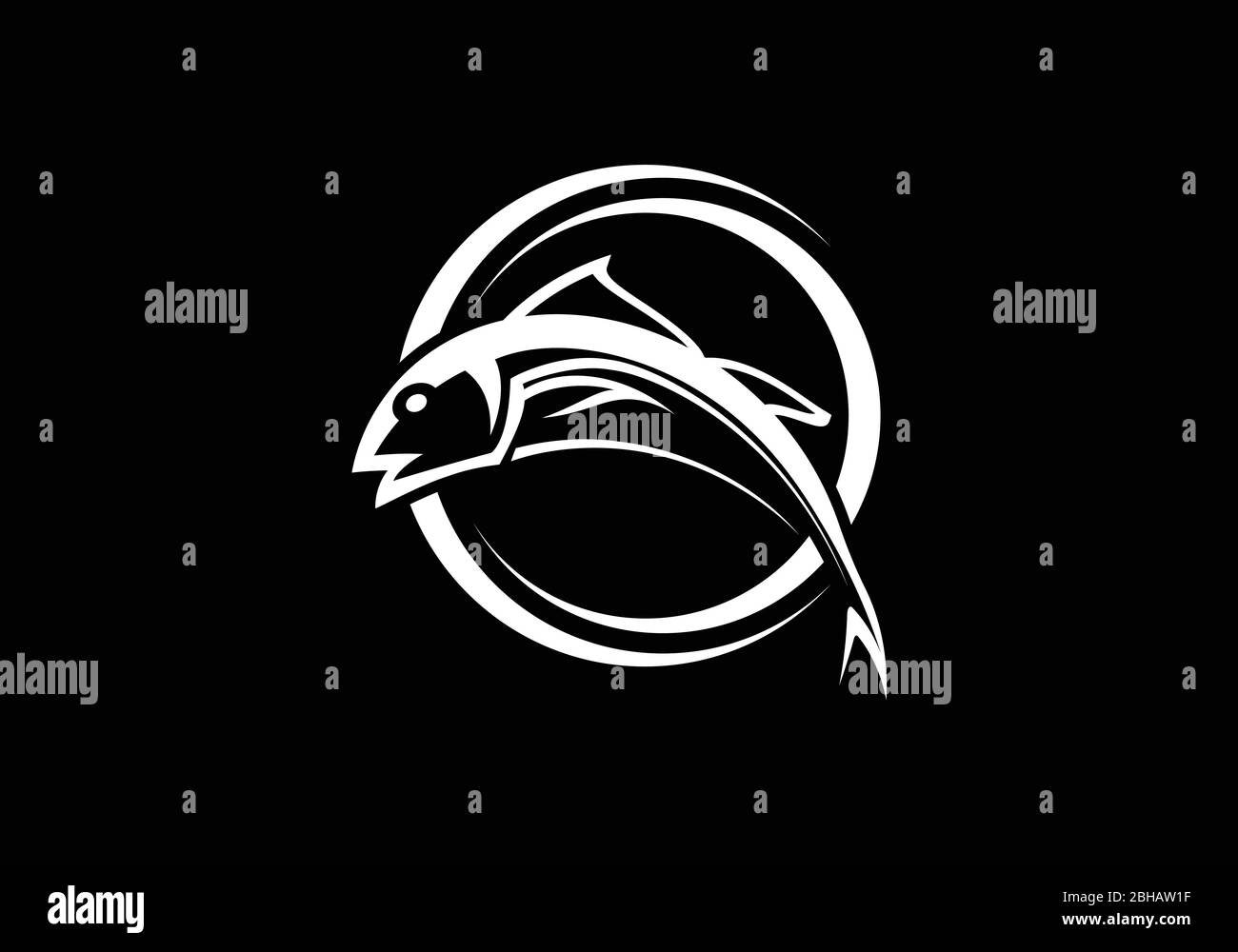 Fish symbol. Fresh seafood logo template design. Fishing logo. Stock Vector