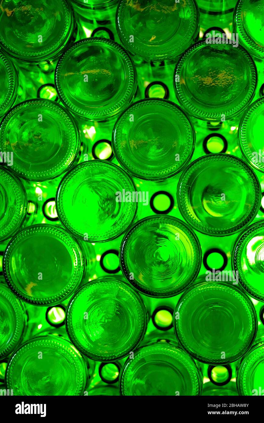 Decorative pattern of green wine bottles Stock Photo Alamy