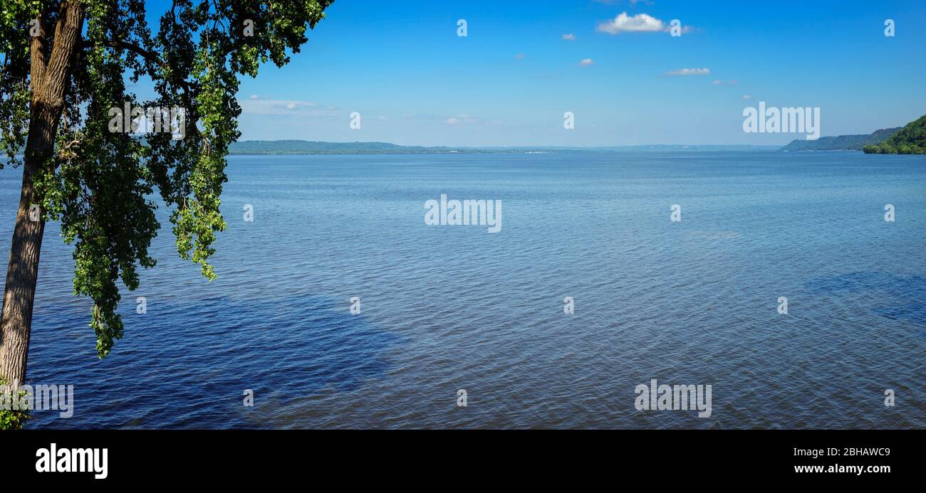 Panoramic View Of Lake Pepin On Mississippi River Near Red Wing 