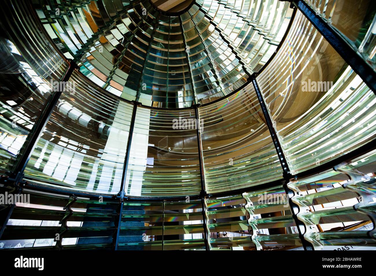 Lighthouse Lens interior Lewis and Clark interpretive Center, Cape Disappointment State Park, Washington, USA Stock Photo