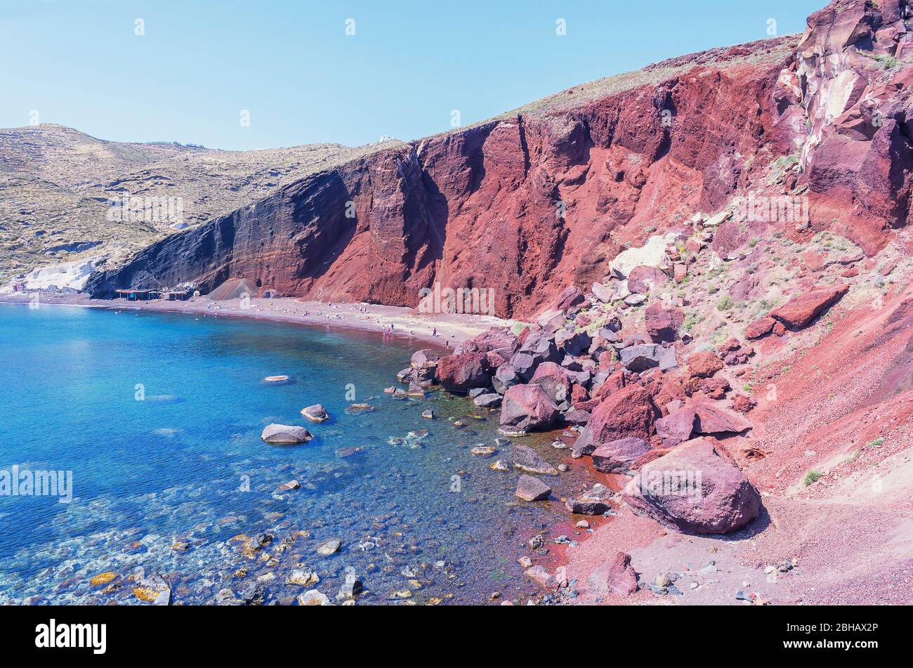 Red Beach, Santorini, Cyclades Islands ,Greek Islands, Greece Stock Photo