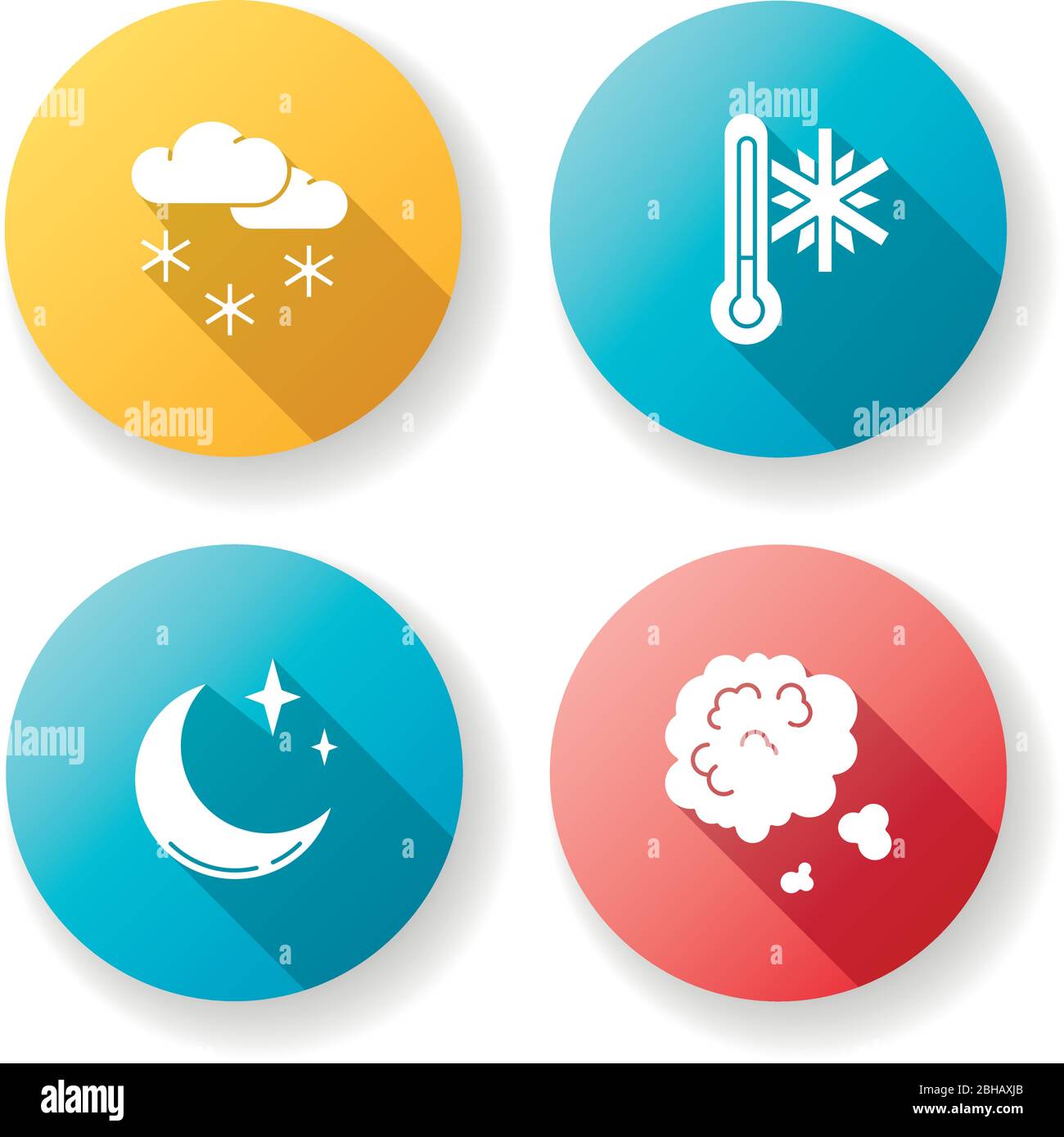 Weather icons set in color flat design pack of cloud hi-res stock ...