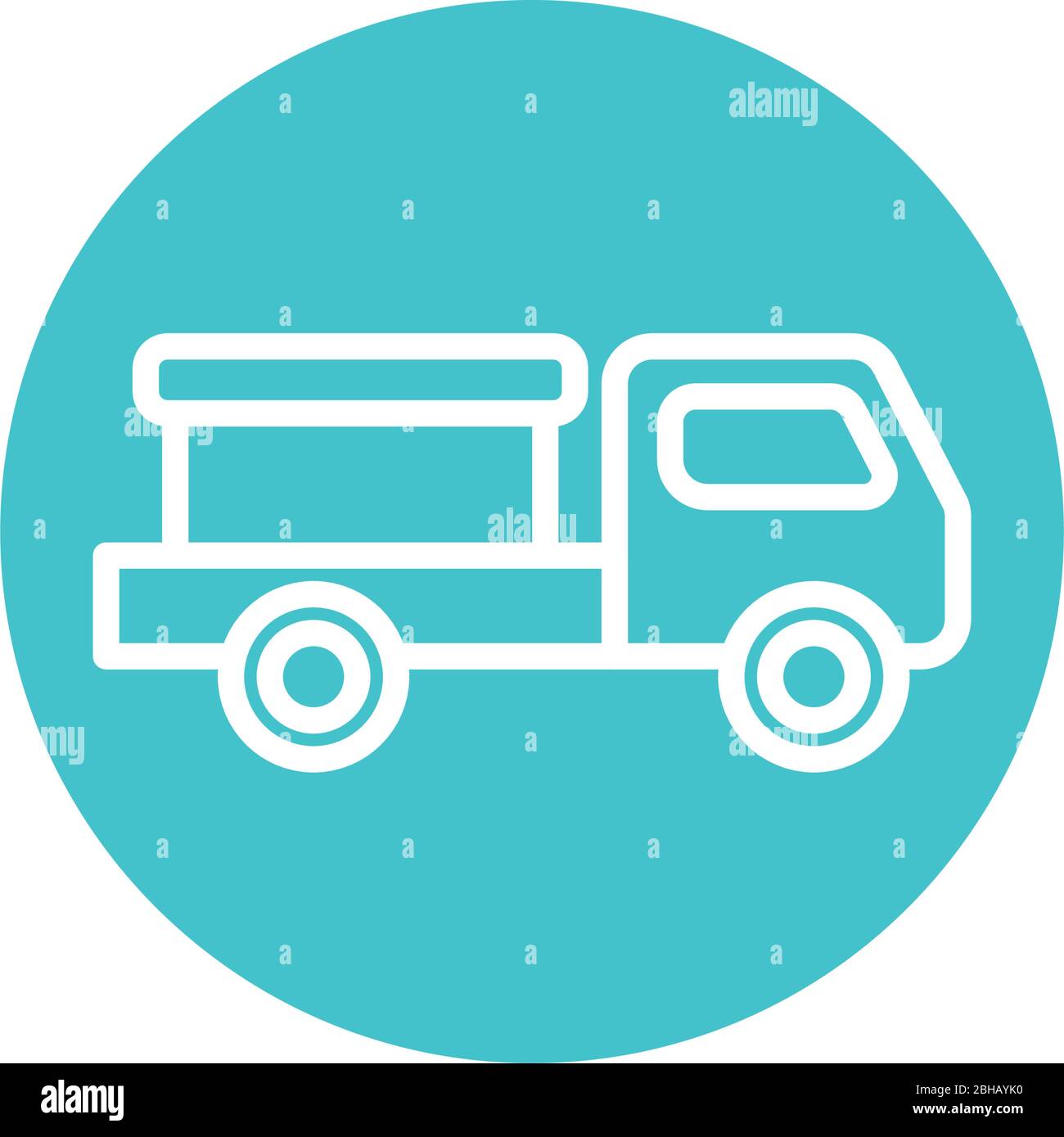 dump truck icon over white background, block line style, vector ...