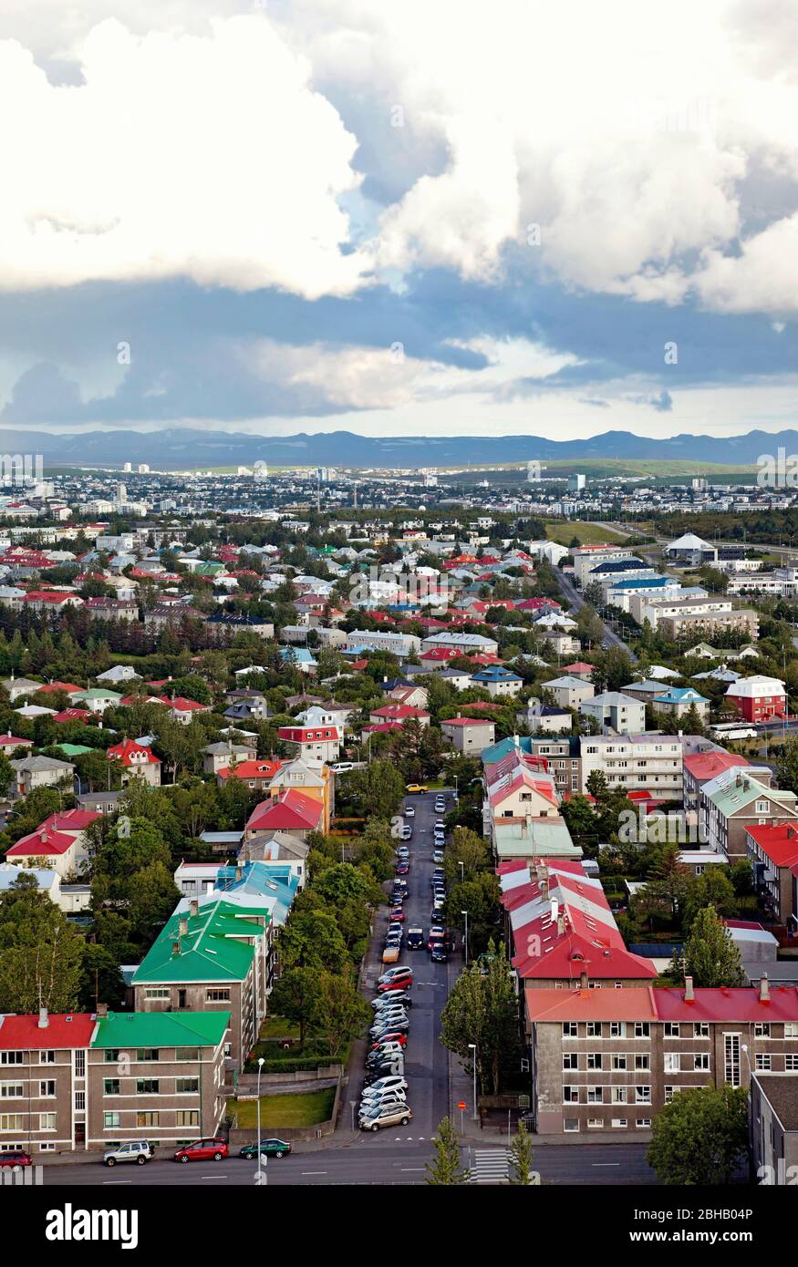 Häusermeer; Stadt; Island; Reykjavik; Hauptstadt Stock Photo