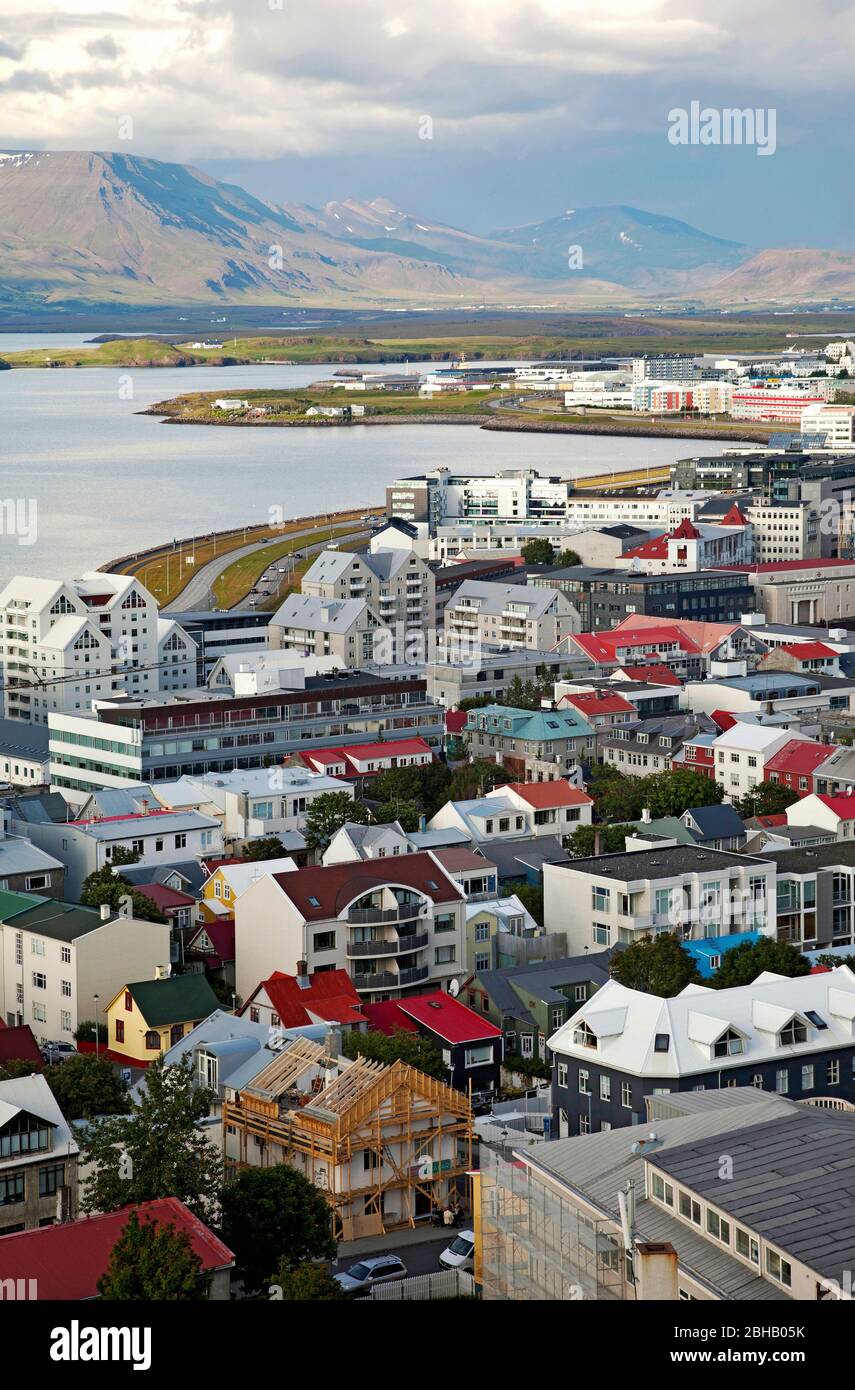 Häusermeer; Stadt; Island; Reykjavik; Hauptstadt Stock Photo