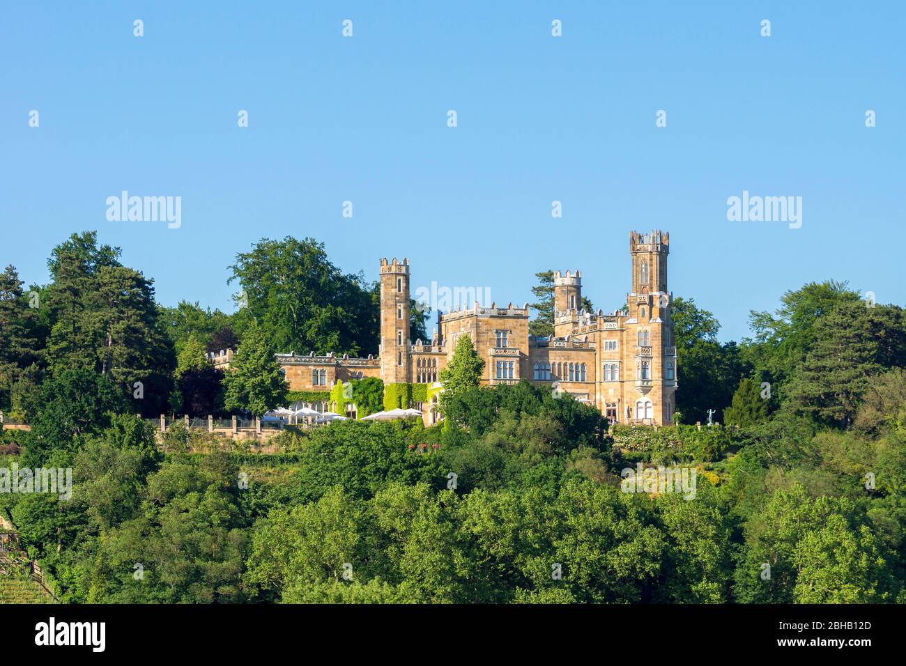 Germany, Saxony, Dresden, Schloss Eckberg (Villa Souchay) is one of the three Elbe castles. Architect: Christian Friedrich Arnold Stock Photo