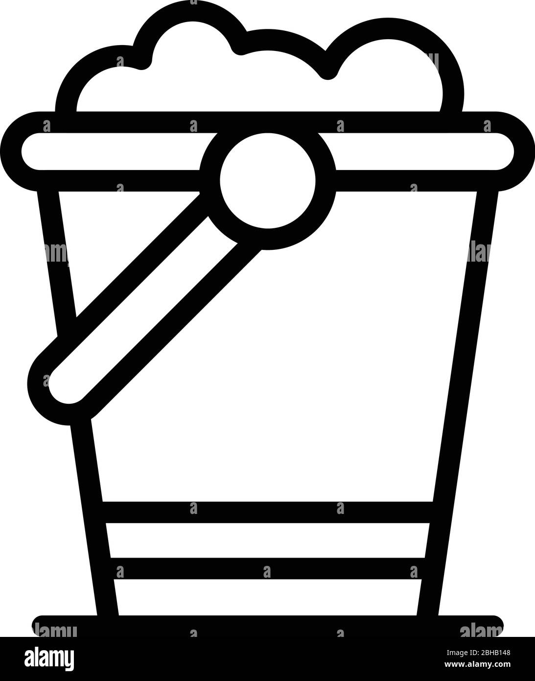 Ground bucket icon, outline style Stock Vector