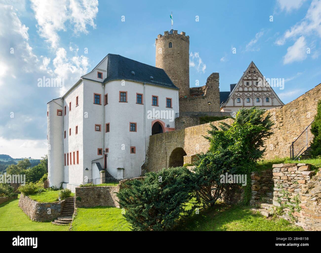 Germany, Saxony, Drebach - Scharfenstein, Scharfenstein Castle, in the ...
