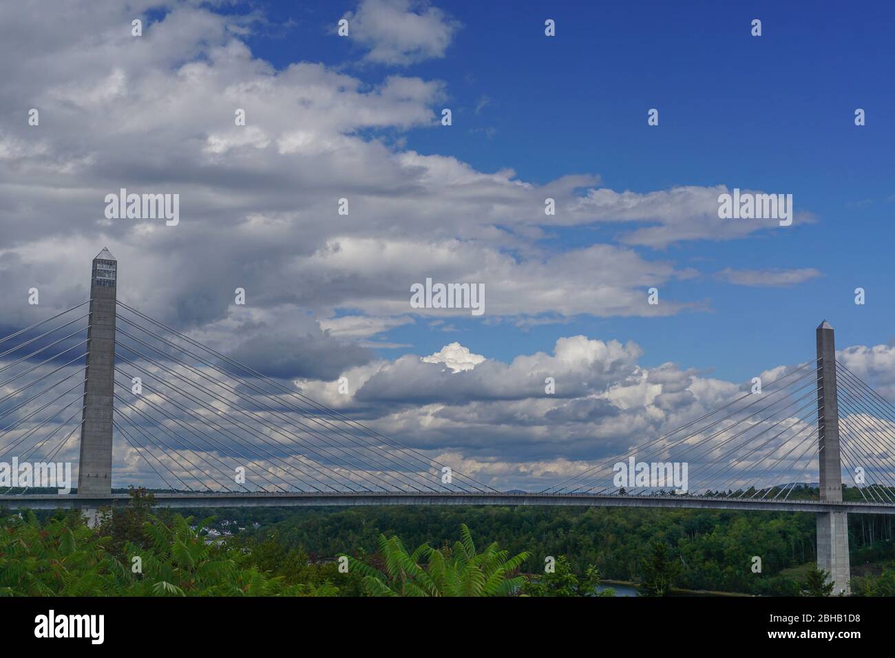 Bucksport, Maine Clouds in a blue sky over the Penobscot Narrows