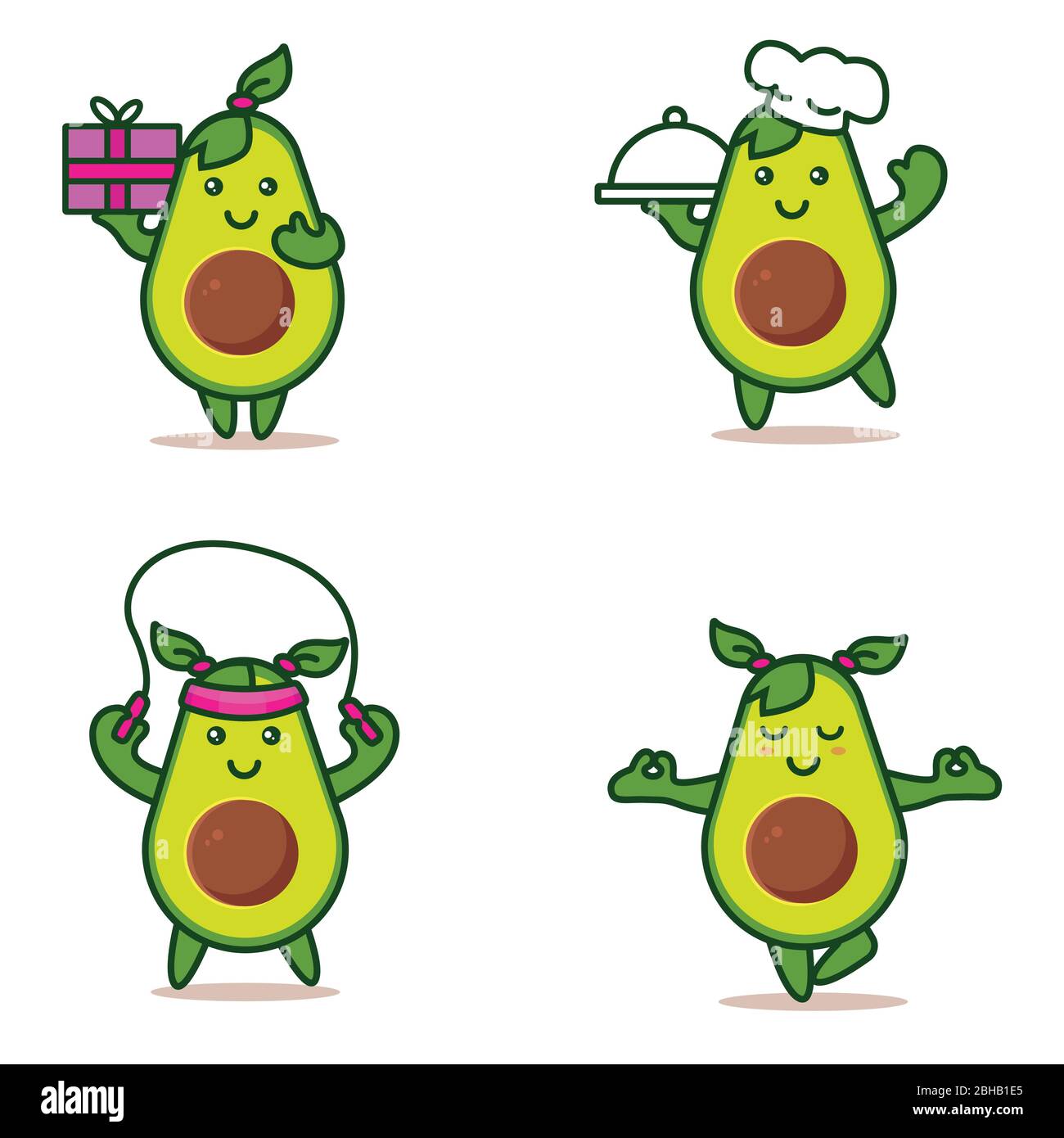 Kawaii cute happy avocado fruit hi-res stock photography and images - Alamy