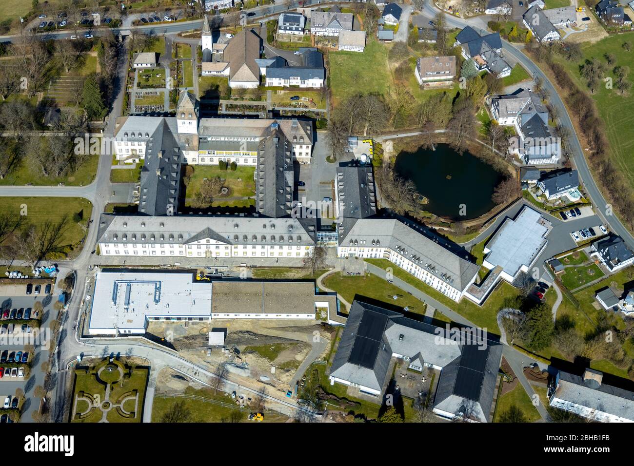 Aerial view of the new extension Fachkrankenhaus 'Kloster Grafschaft