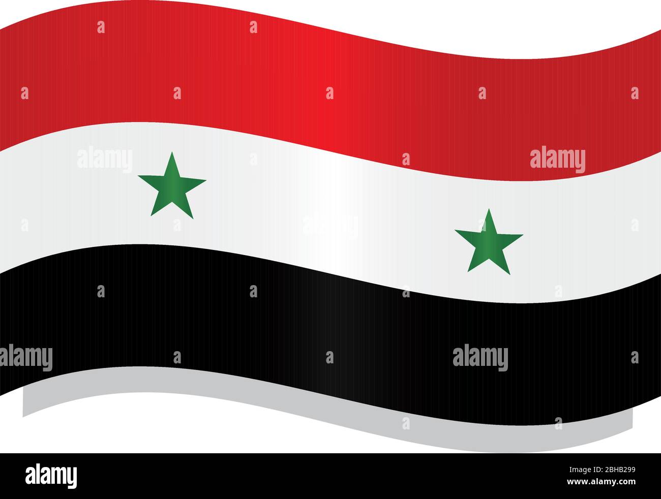 Waving flag of Syria Stock Vector