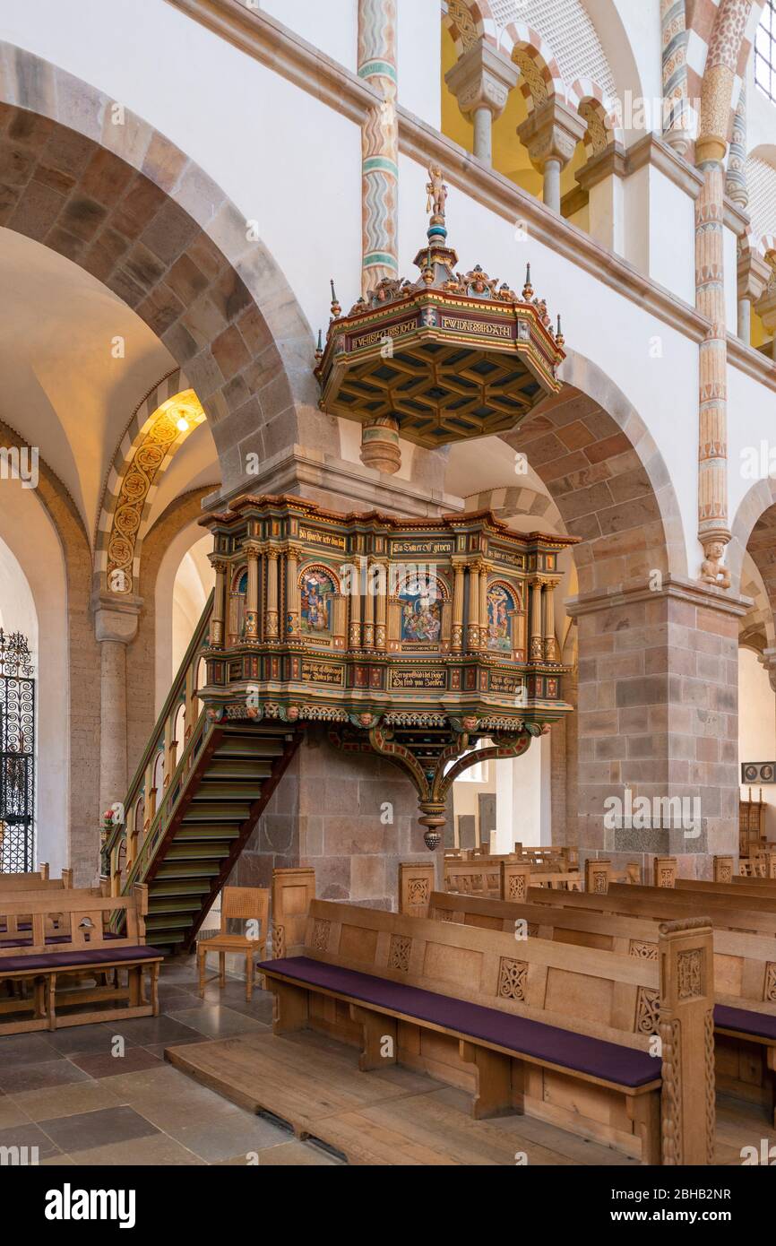 Denmark, Jutland, Ribe (oldest City Of Denmark), Ribe Cathedral, Pulpit 