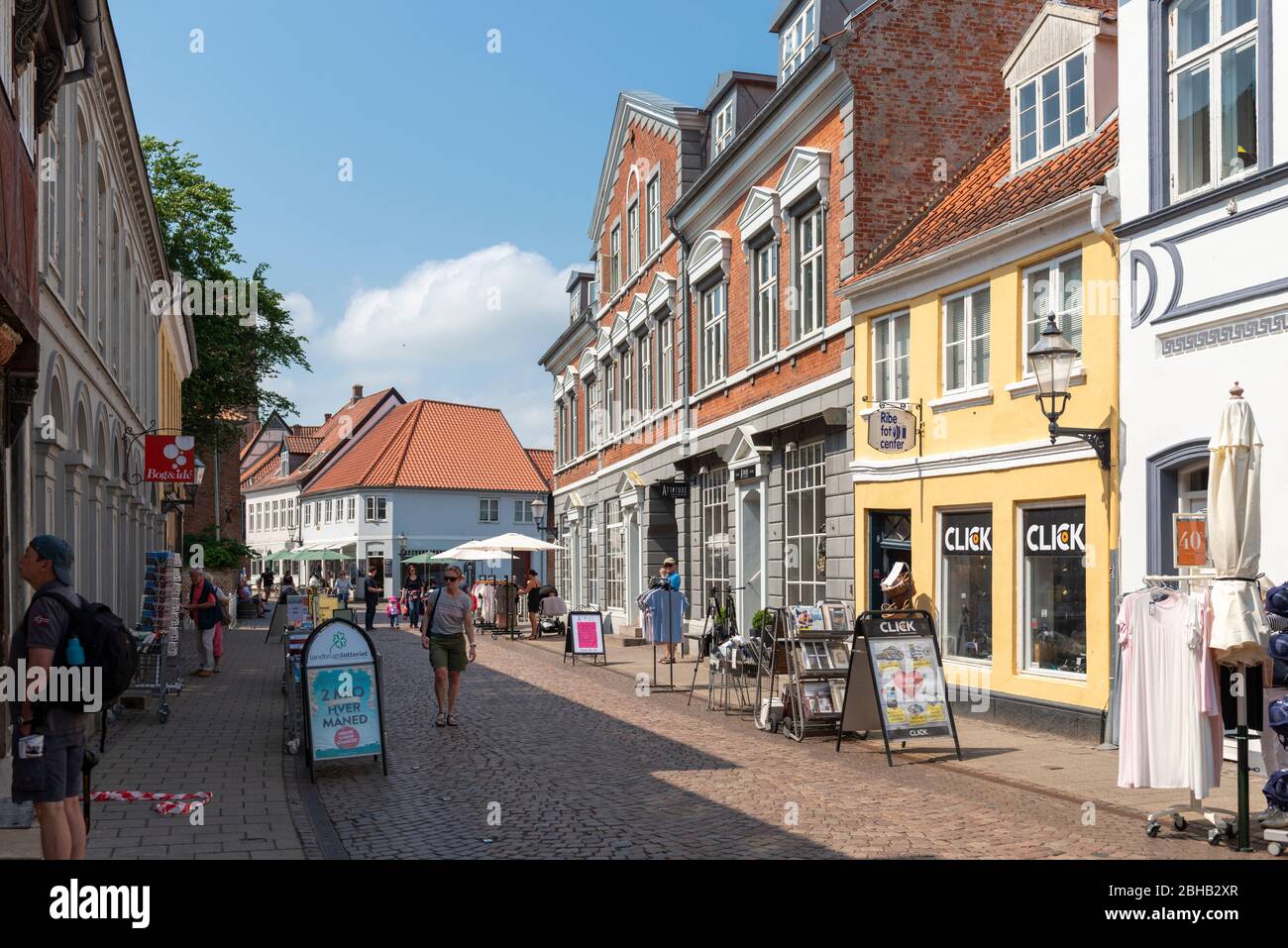 Denmark, Jutland, Ribe (oldest city of Denmark), street scene in the