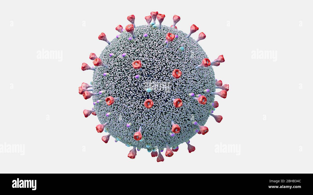 Influenza virus, 3d illustration. Stock Photo