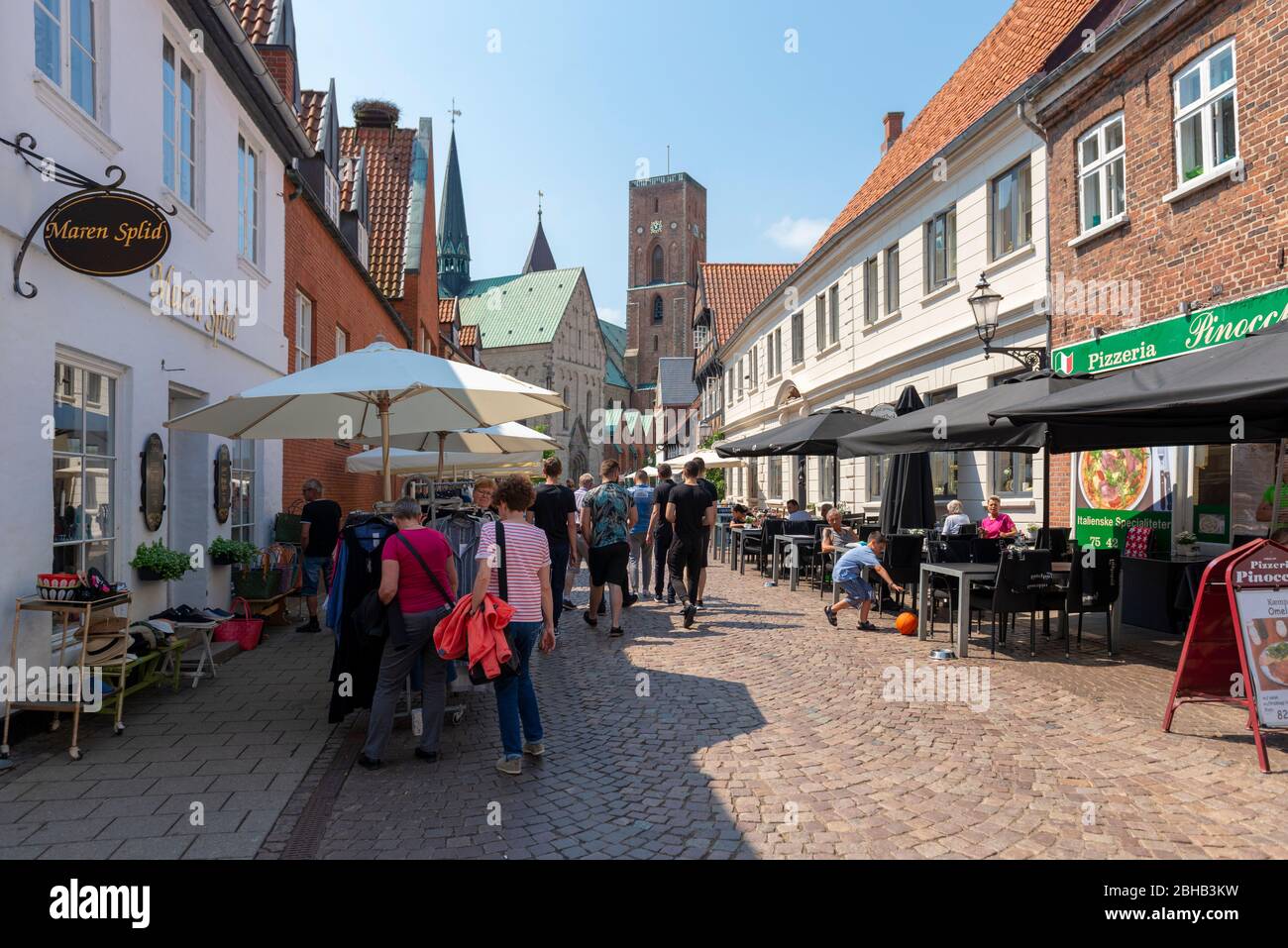 Denmark, Jutland, Ribe (oldest city of Denmark), street scene in the