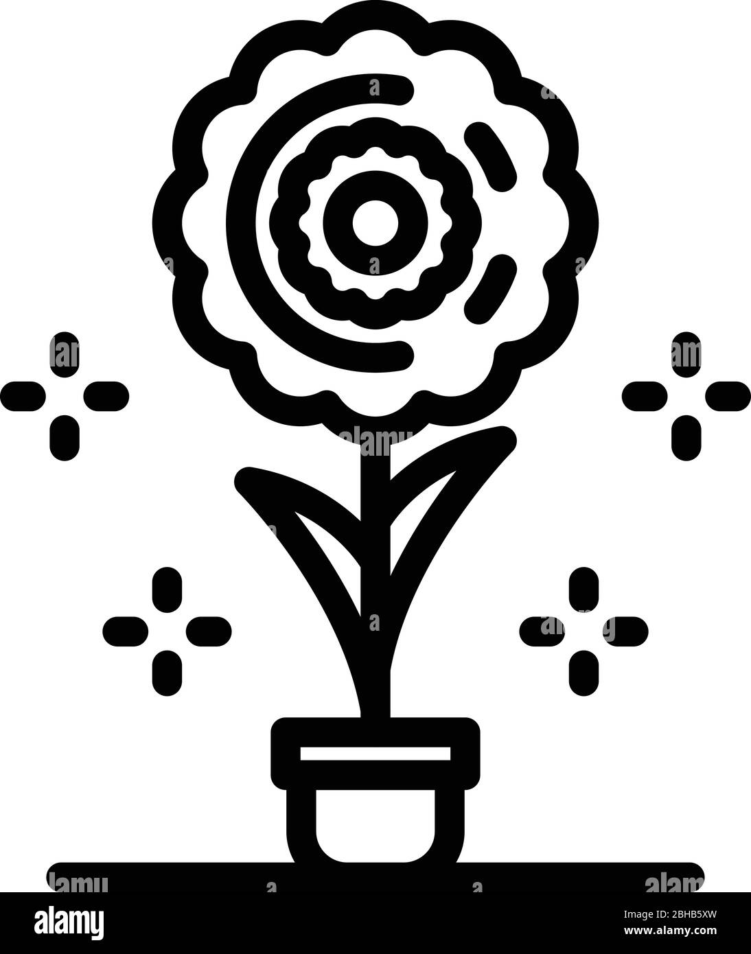 Flower pot icon, outline style Stock Vector Image & Art - Alamy