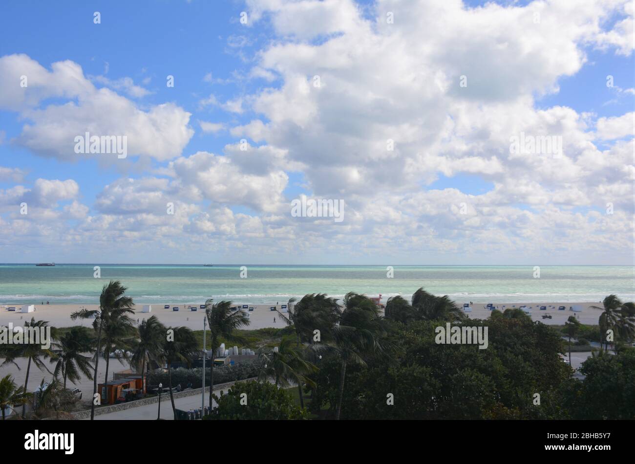 View from an Ocean Drive rooftop of Miami Beach, South Beach, Miami
