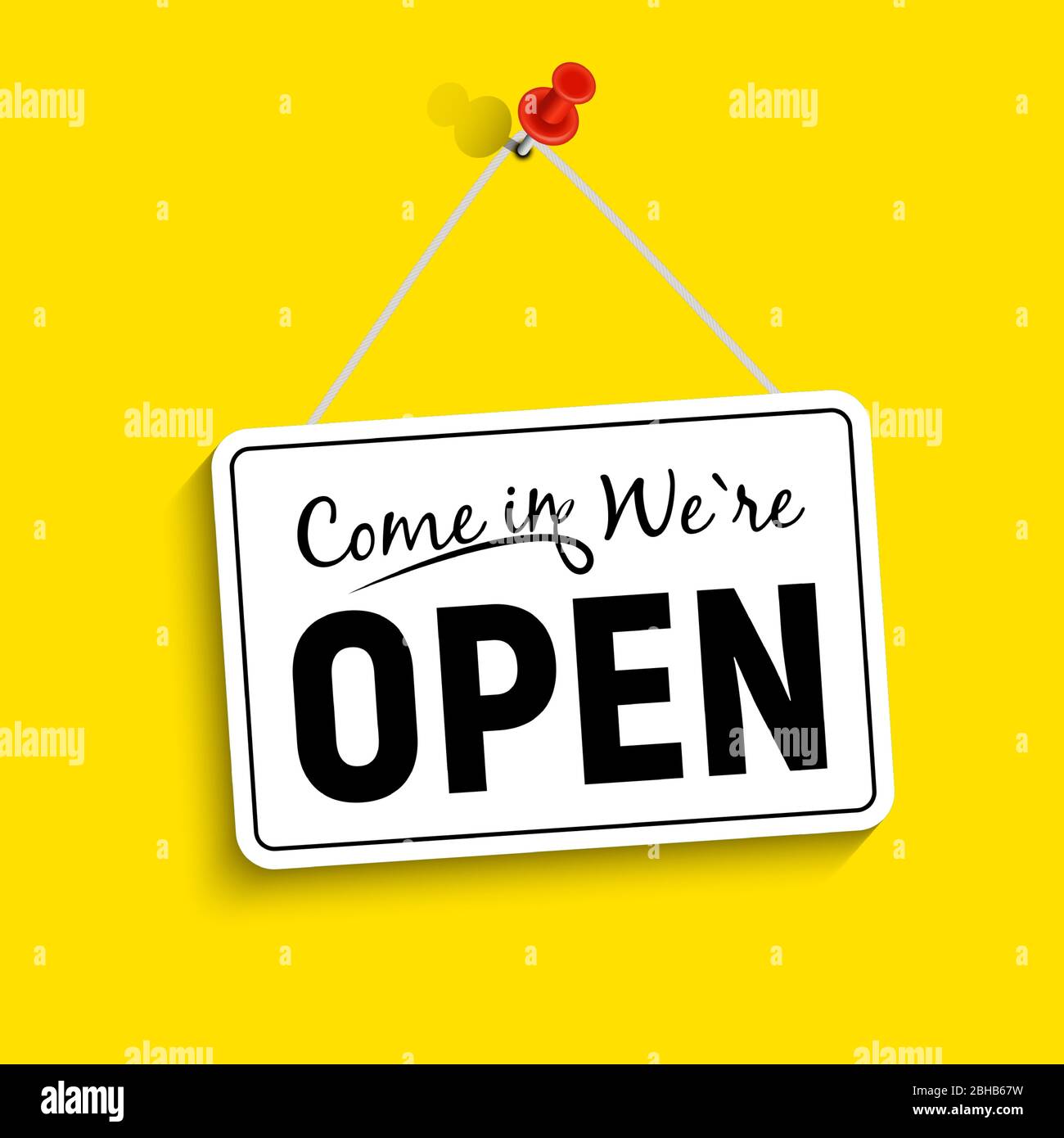 Come in We Are Open Sign Vector Illustration  Stock Vector