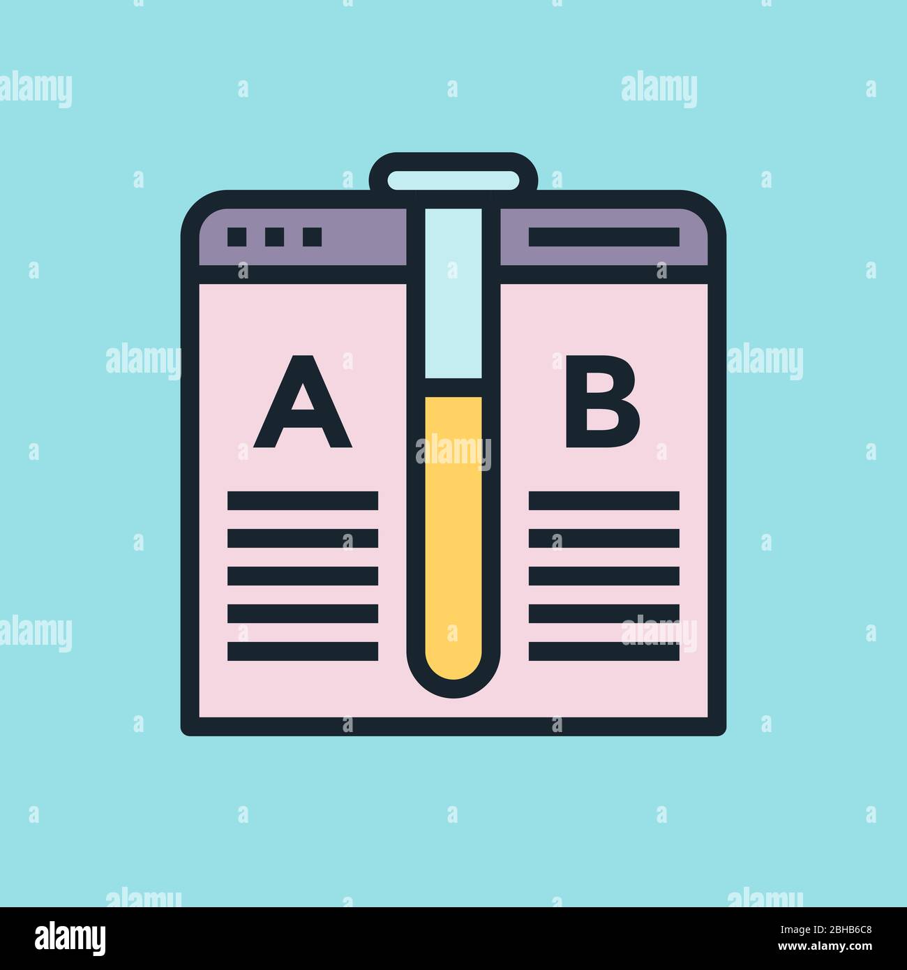 A/B Testing. Digital marketing concept illustration, flat design linear ...