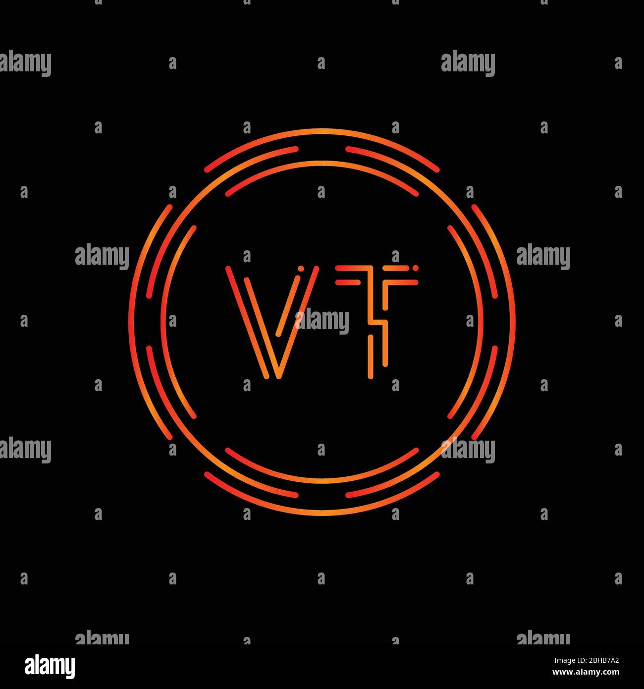 Creative Letter VT Logo Creative Typography Vector Template. Digital Abstract Letter VT Logo Design. Stock Vector