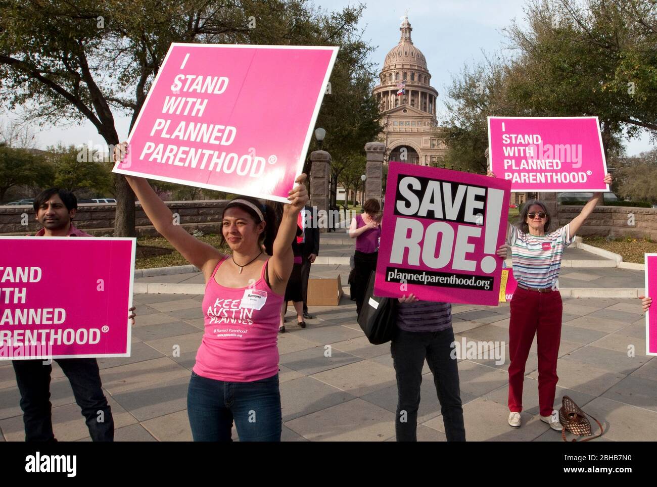 Austin , Texas - March 8 , 2011   - Pro-planned parenthood demonstrator at the Texas Capitol buidling  © Marjorie Kamys Cotera  /  Daemmrich Photos Stock Photo