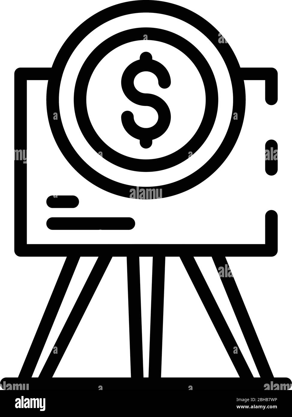 Flipchart and dollar sign icon, outline style Stock Vector Image & Art ...