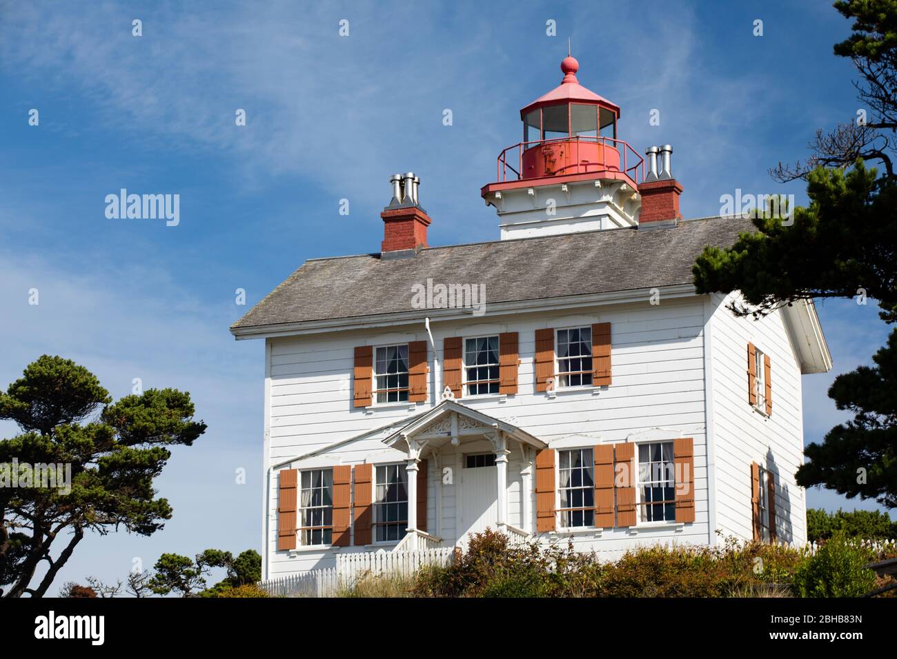 Yaquina Bay Lighthouse, Newport, Oregon, USA Stock Photo