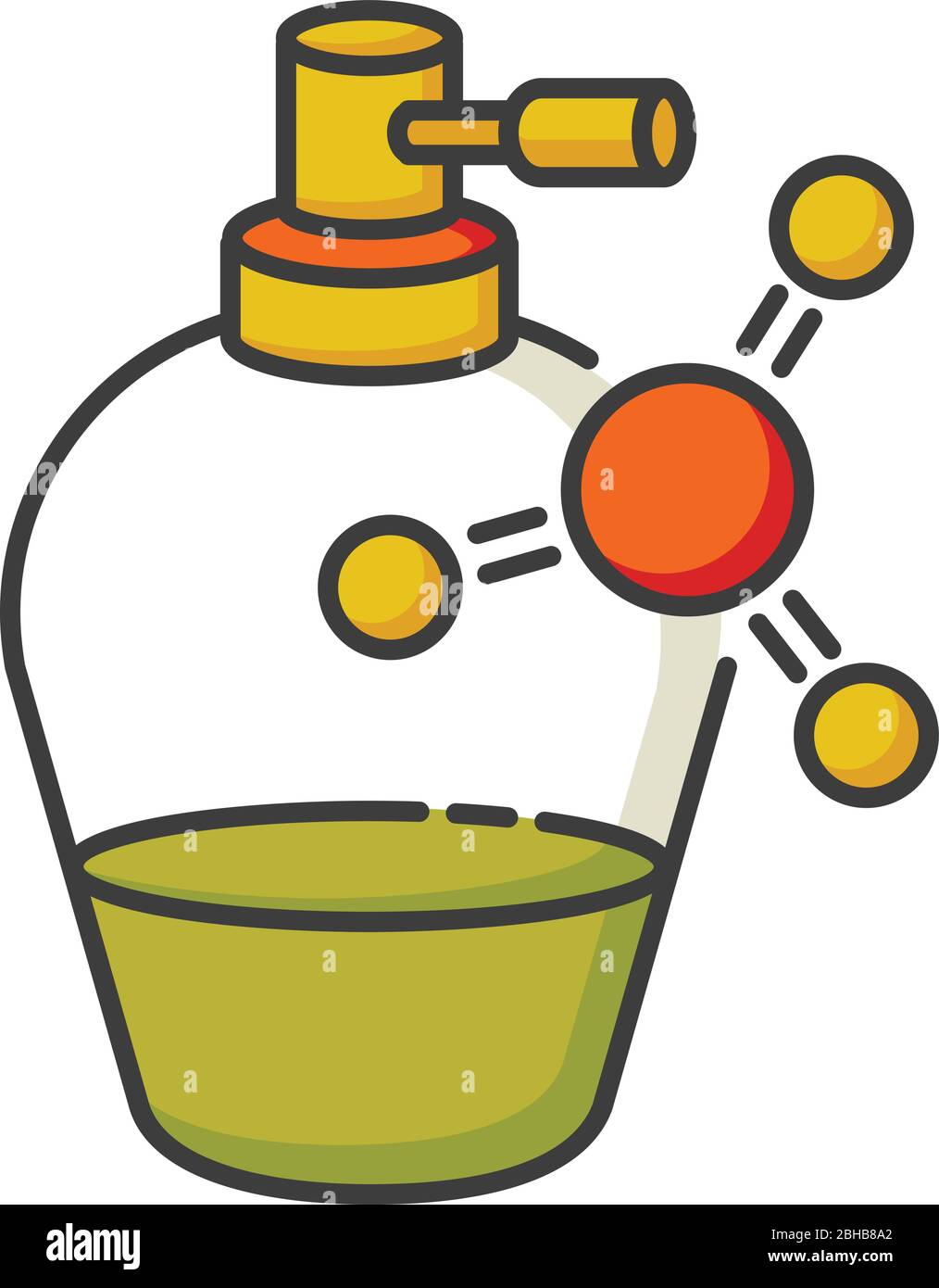 Liquid keratin in bottle RGB color icon. Smoothing and straightening