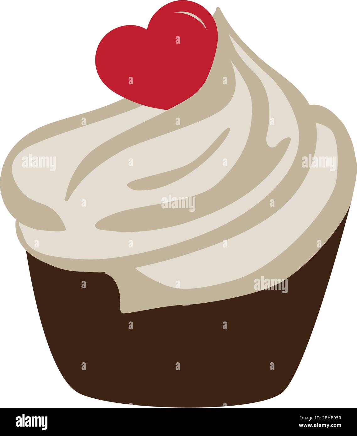 red velvet cupcake clipart solid